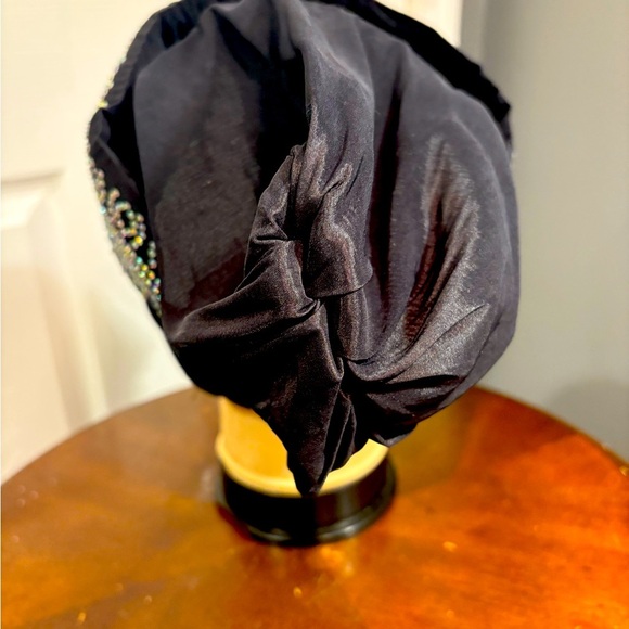 Courage Caps Chemo Sleep Fully Stoned Headwear Shimmery Black Scarf Cap - Picture 3 of 7